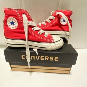 Kids High Top Red Converse sneakers